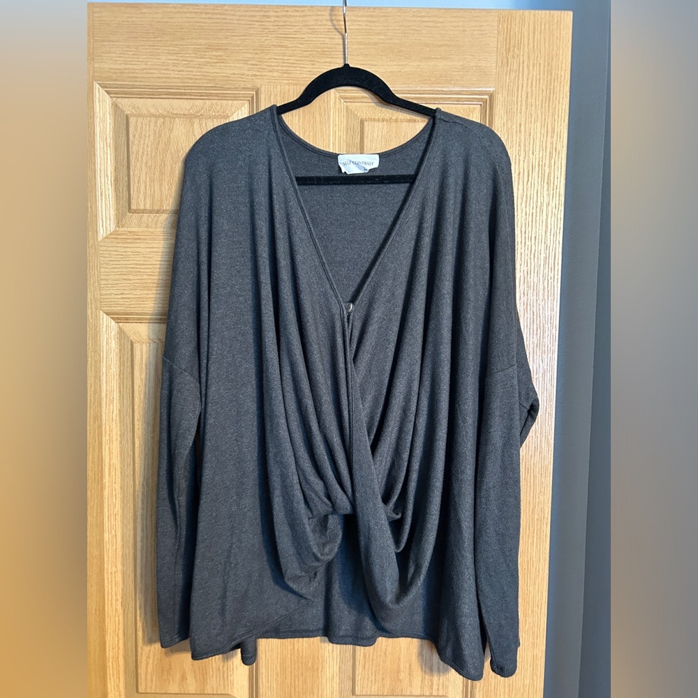 Anthropologie Amadi Draped Wrap Knit Top, Size XL - Picture 5 of 8